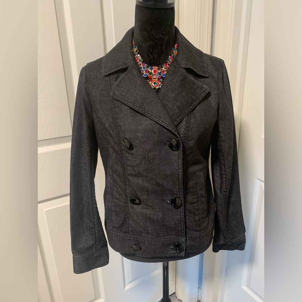 Talbots Black Denim Jacket size 8
